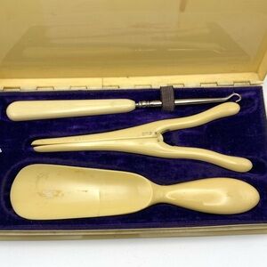 Antique Cream Vintage Ladies dressing aids Accessory Set